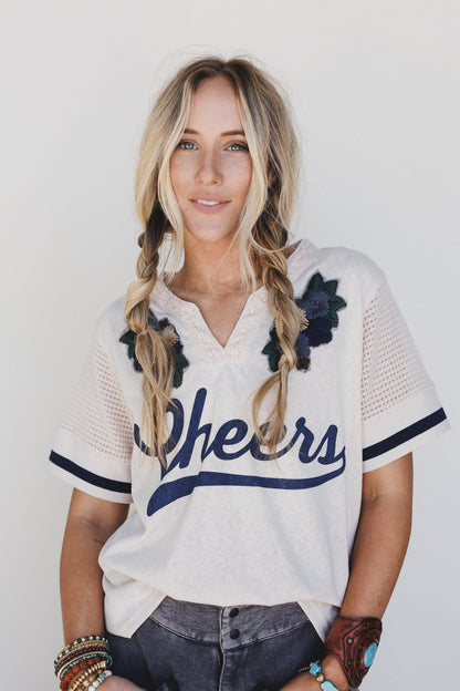 Cheers Floral Patchwork Top - Beige