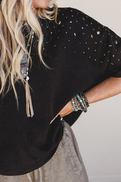 Stardust Studs Top - Black