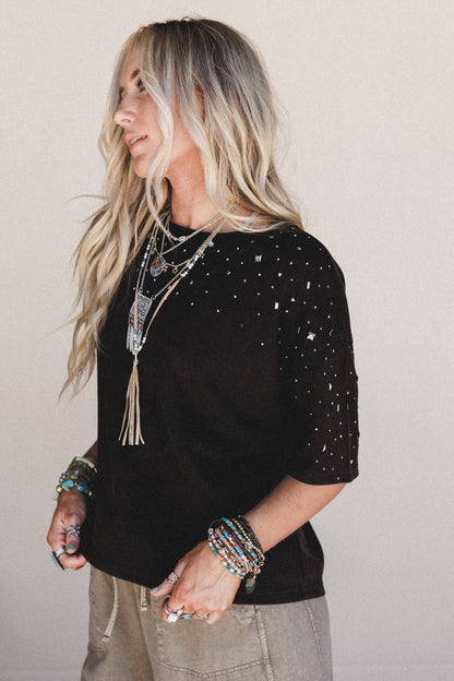 Stardust Studs Top - Black