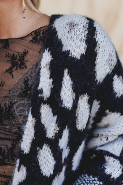 Floral Spring Lace Mesh Top - Black