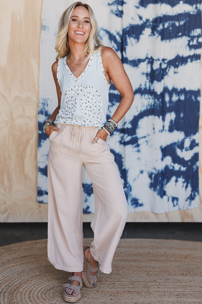 Soulful Heart Peace Patch Top - Blue