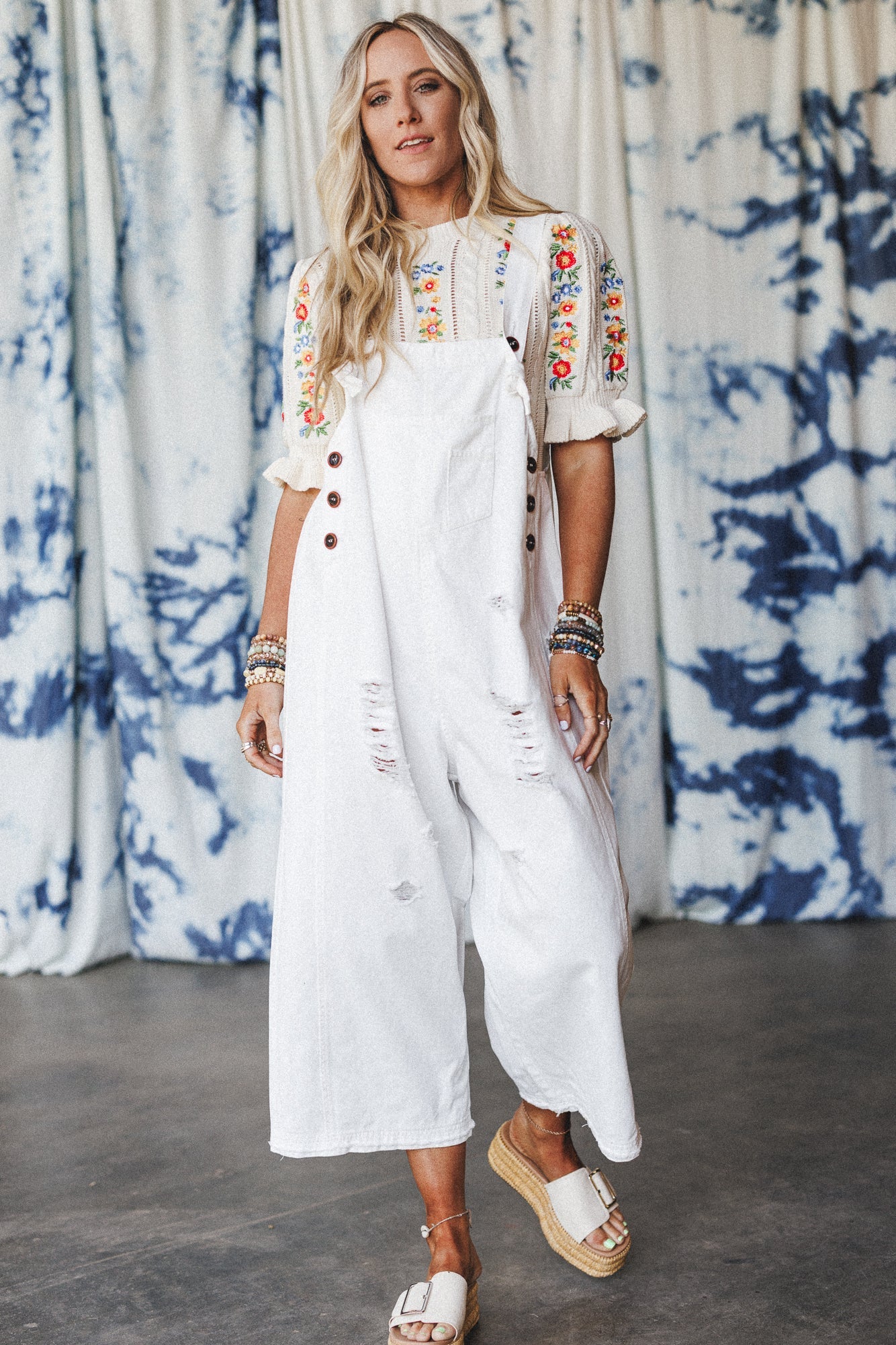 Sugar And Spice Embroidered Top - Cream