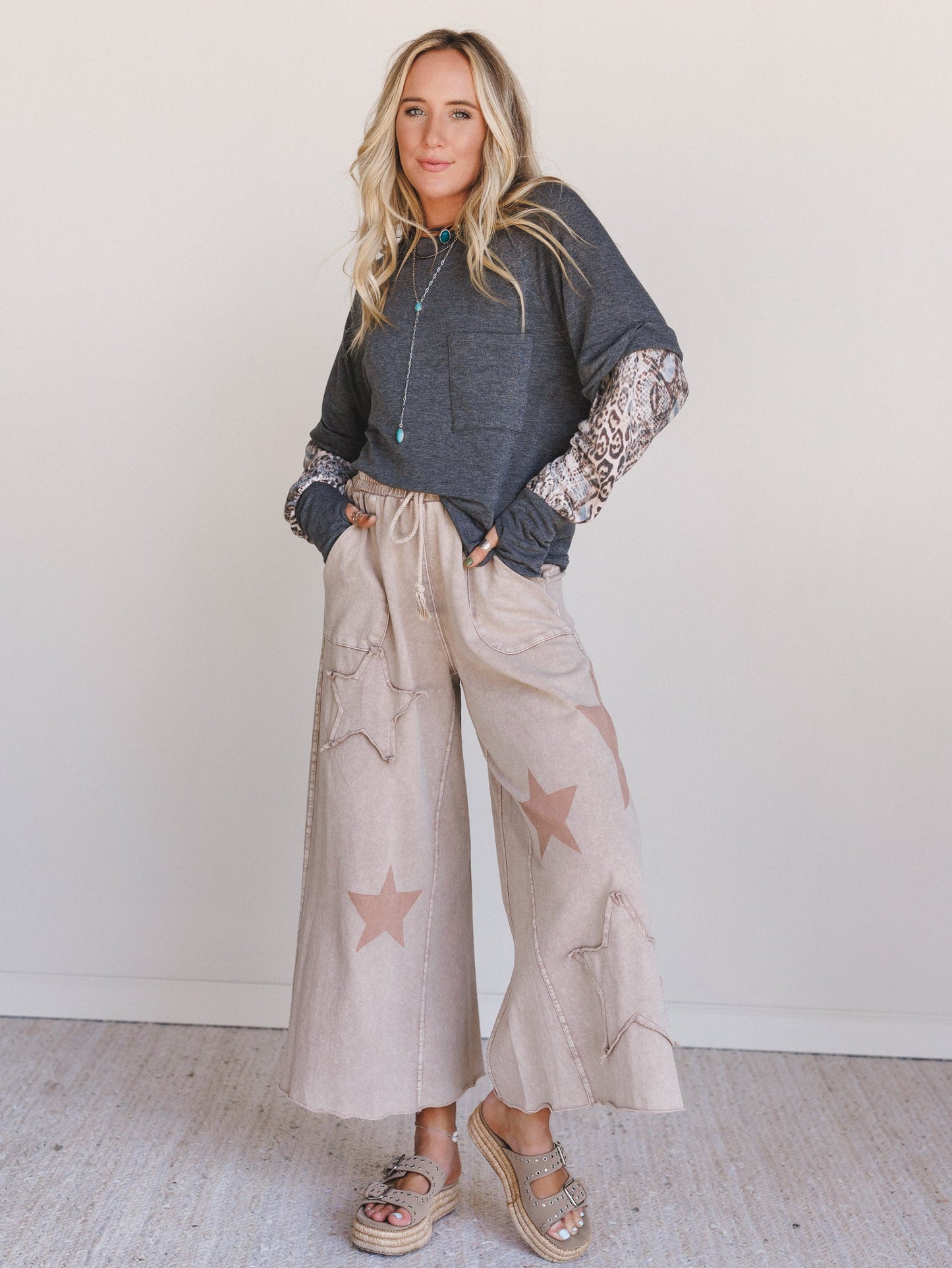 Wishful Thinking Wide Leg Pants - Latte