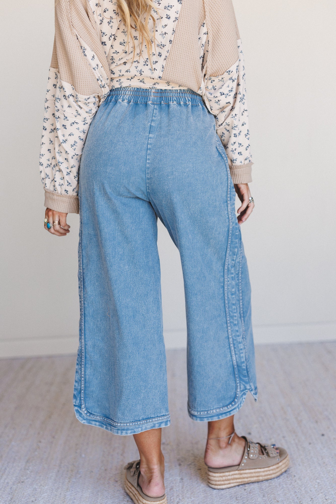 So Comfy Denim Wide Leg Pants - Denim