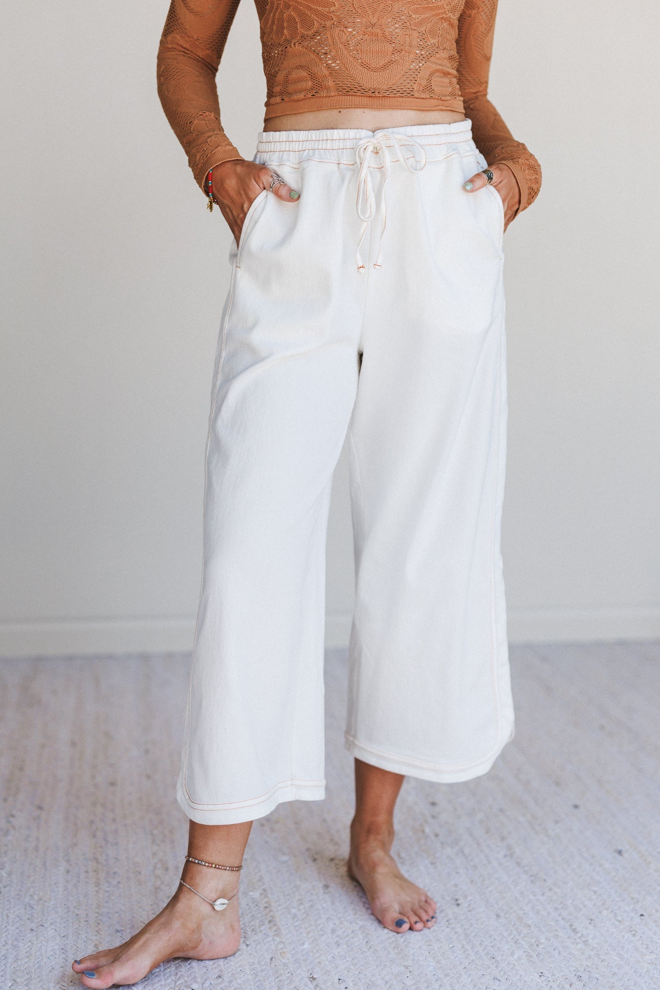 So Comfy Denim Wide Leg Pants - White
