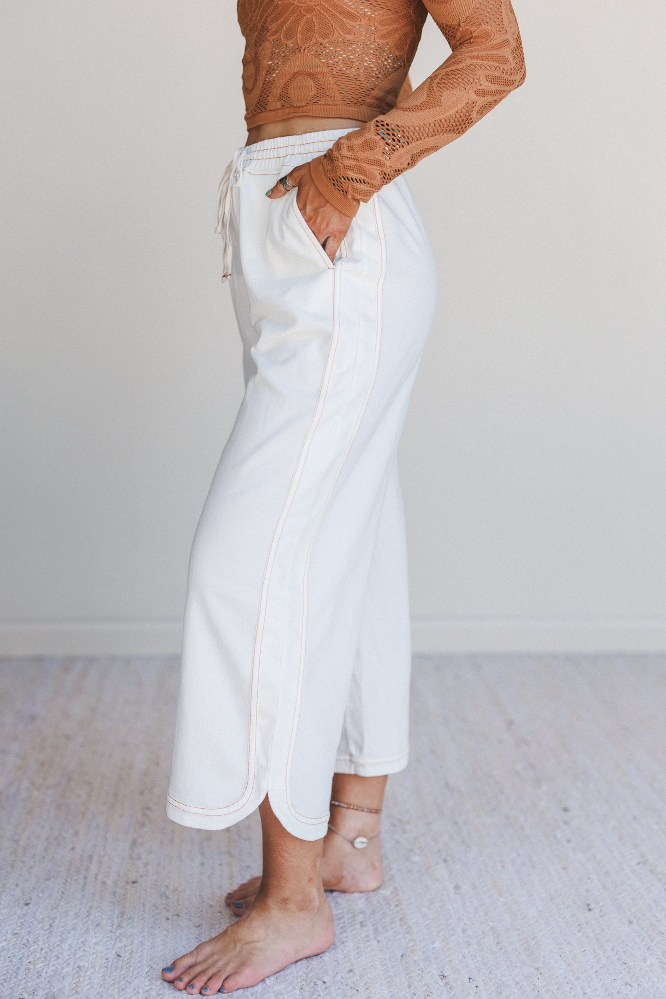 So Comfy Denim Wide Leg Pants - White