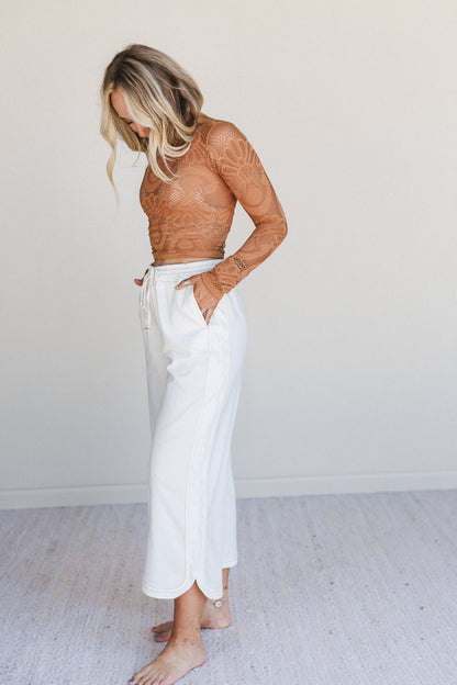 So Comfy Denim Wide Leg Pants - White