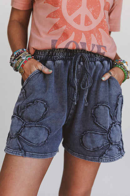 Daisy Days Patchwork Shorts - Ash
