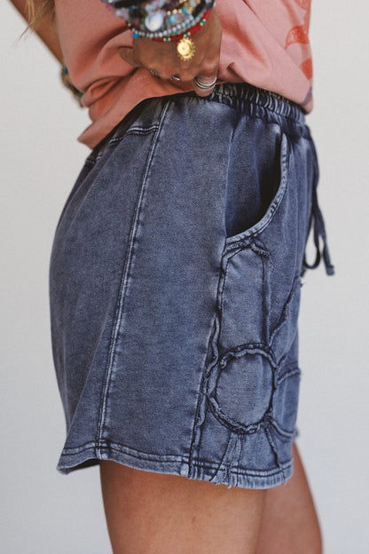 Daisy Days Patchwork Shorts - Ash