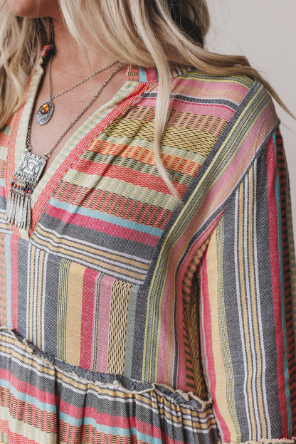 Keepsake Striped Dress - Yellow Multi