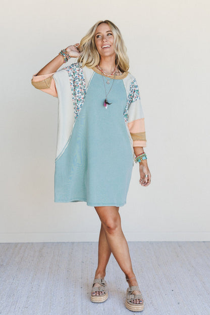 Endlessly Yours Terry Knit Dress - Teal