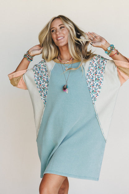 Endlessly Yours Terry Knit Dress - Teal