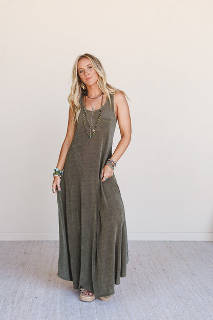 Timeless Grace Maxi Dress - Olive