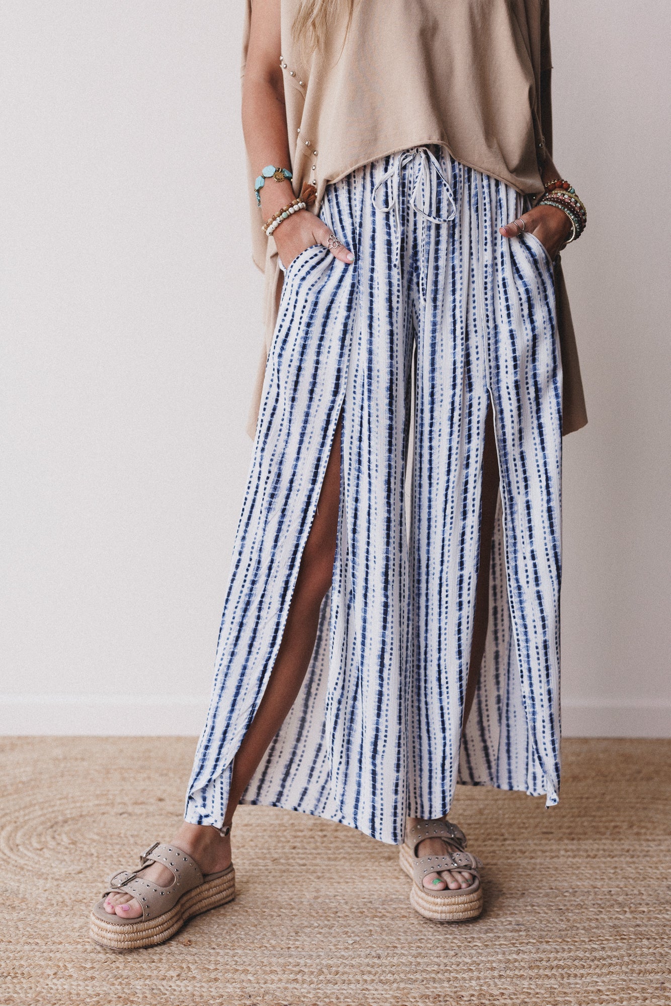 Coastal Code Striped Pants - Blue Multi