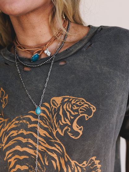 Wild Moves Tiger Graphic Tee - Charcoal