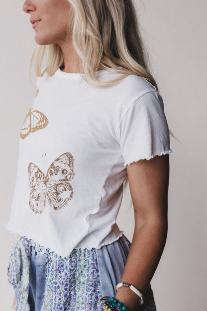 Bestie Butterfly Graphic Tee - Ivory