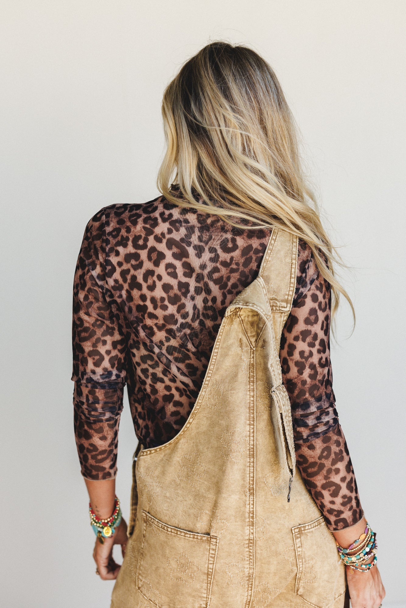 Roam Wild Animal Print Mesh Top - Brown