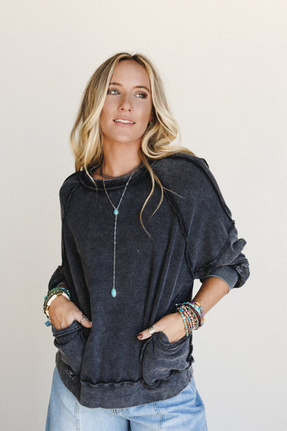 No Limits Pullover Top - Black