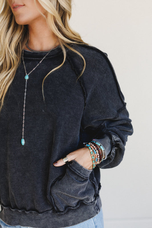 No Limits Pullover Top - Black