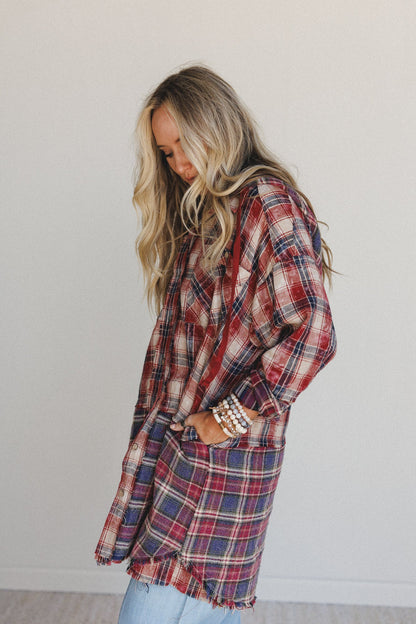 Driftwood Plaid Top - Red