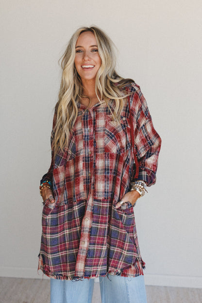 Driftwood Plaid Top - Red