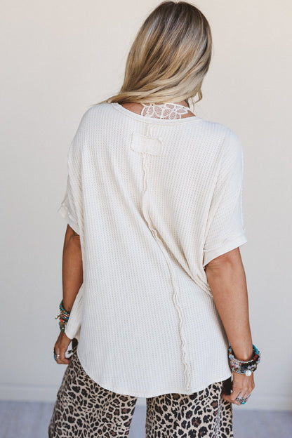 Next Stop Thermal Knit Top - Khaki