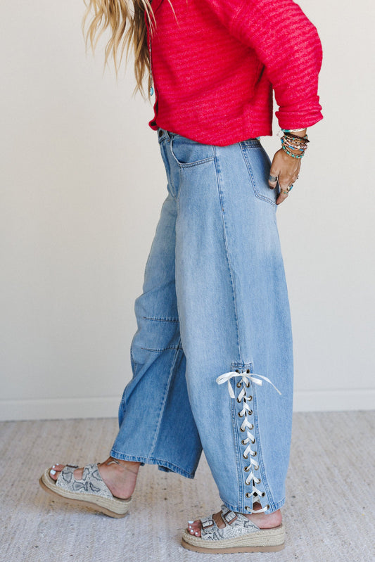 Starlace Wide Leg Jeans - Denim