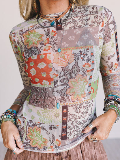 The Nest Perfect Match Layering Top - Patchwork Multi