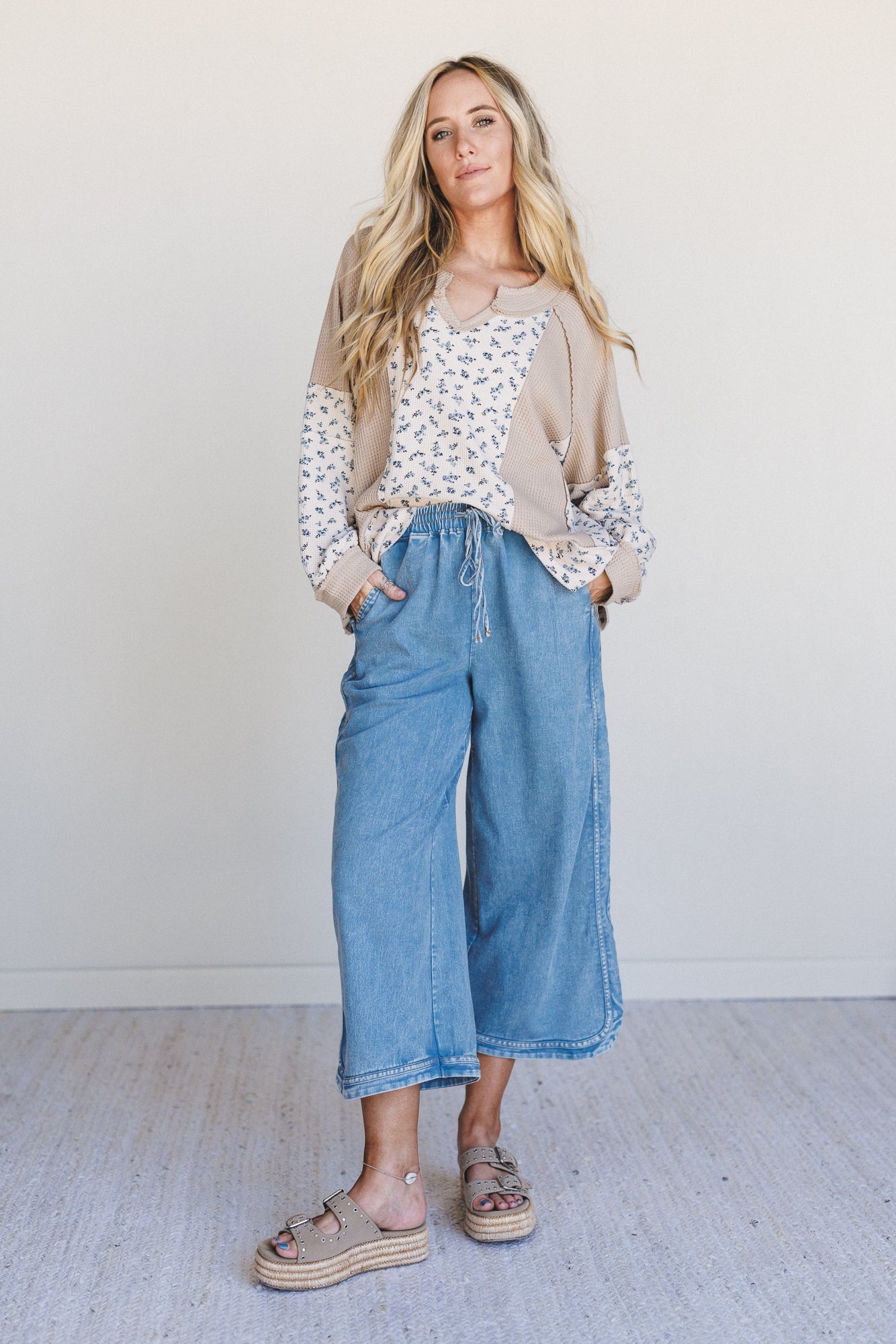 So Comfy Denim Wide Leg Pants - Denim