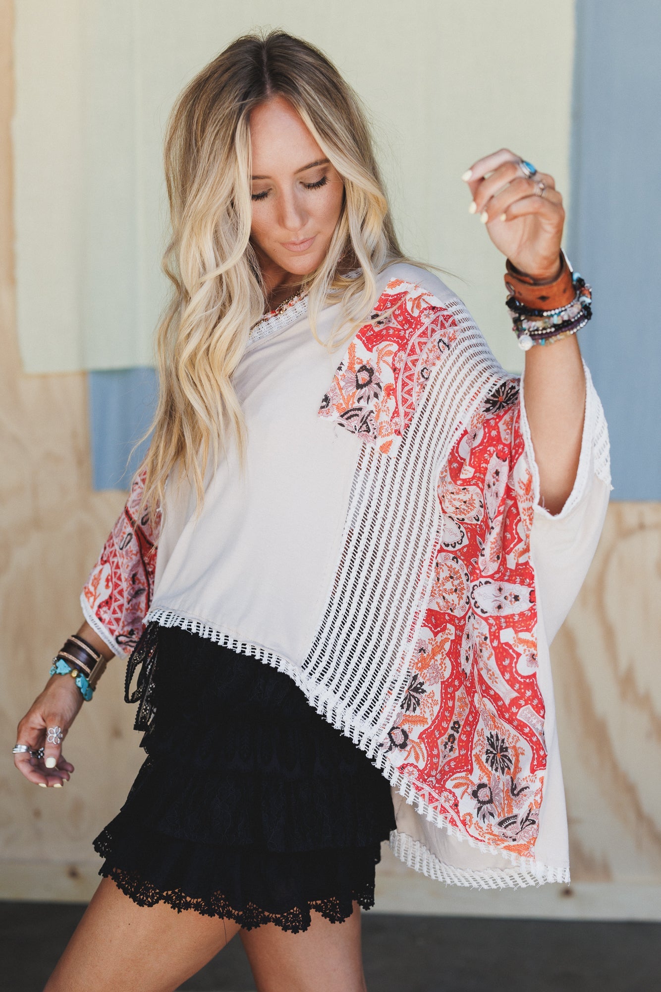 Antoinette Boho Ruffle Shorts - Black