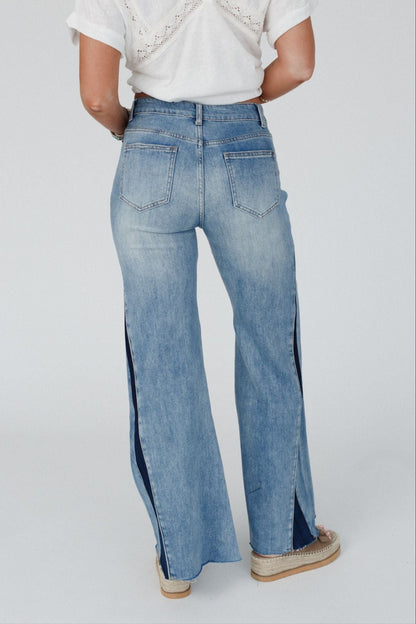Retro Revival Wide Flare Jeans - Blue