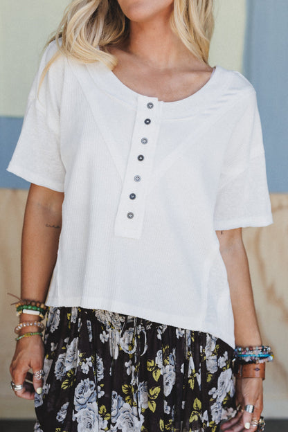 Lovelines Thermal Knit Top - Ivory
