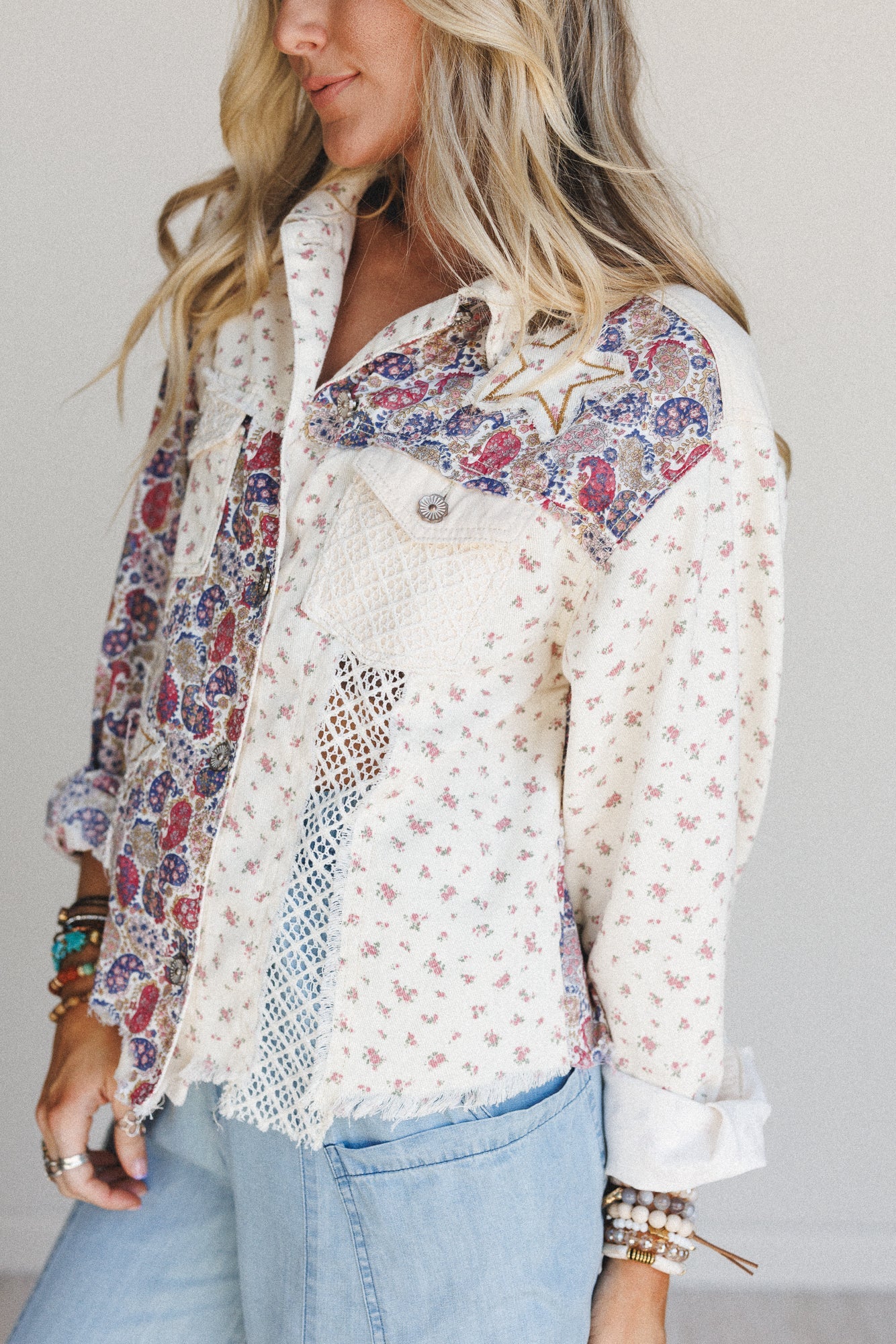 Blush Bloom Jacket - Cream
