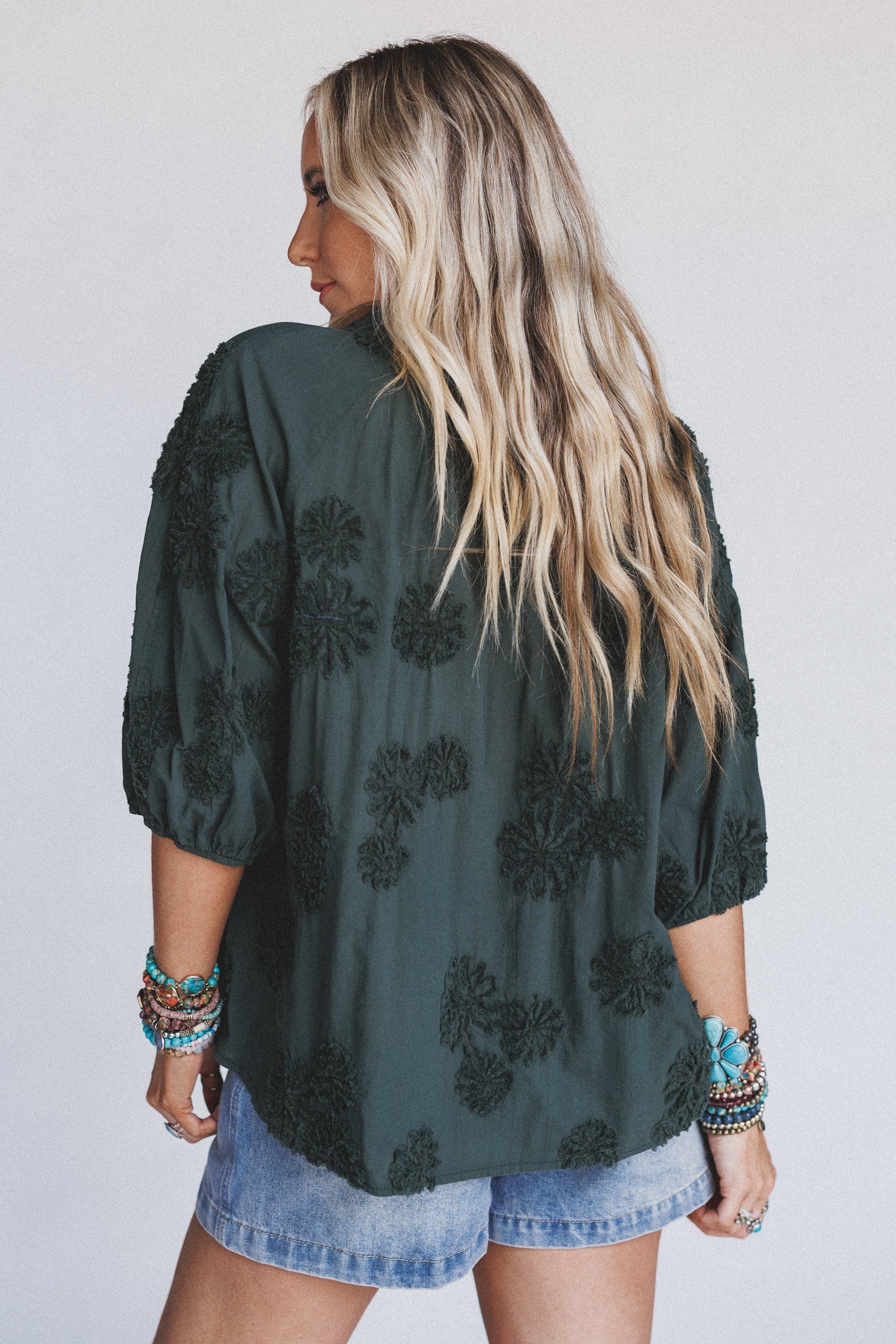 In Bloom Blouse - Dark Green