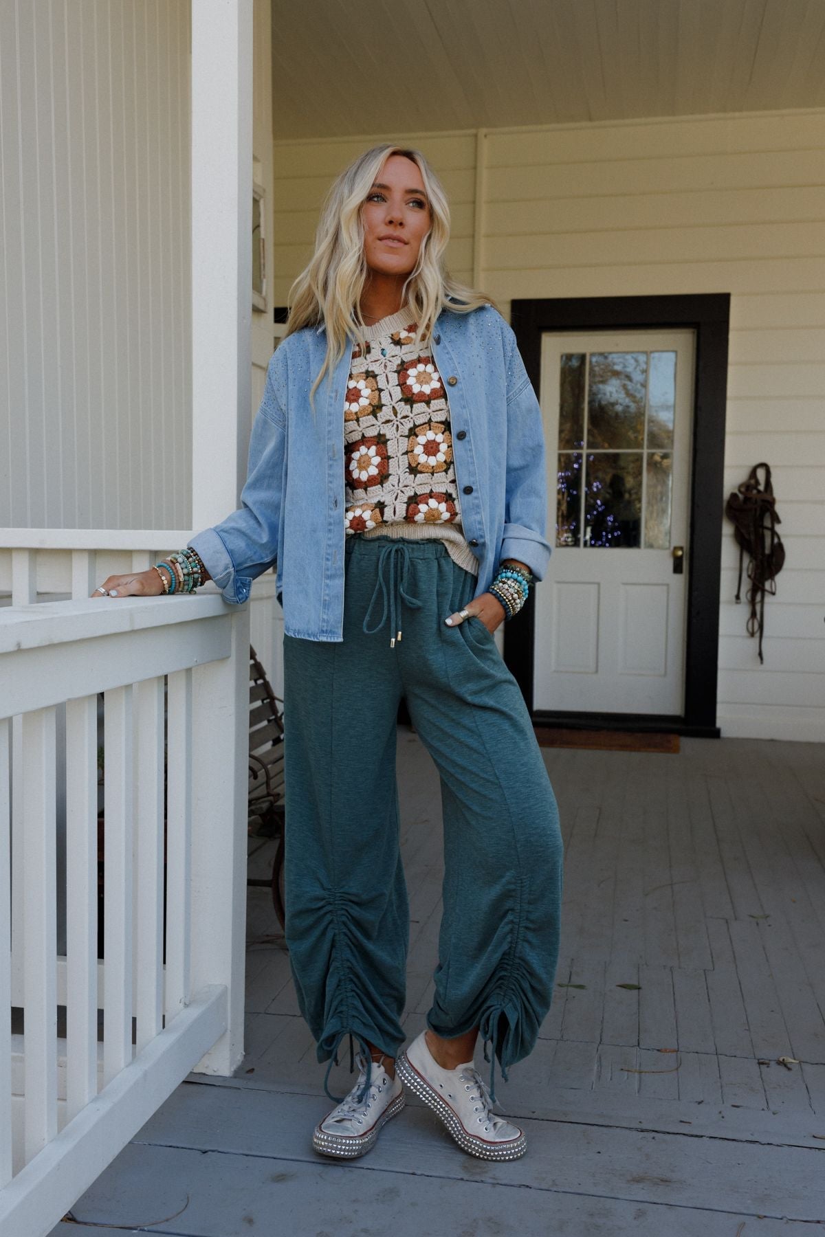 The Nest Solie Cinched Pants - Green Olive