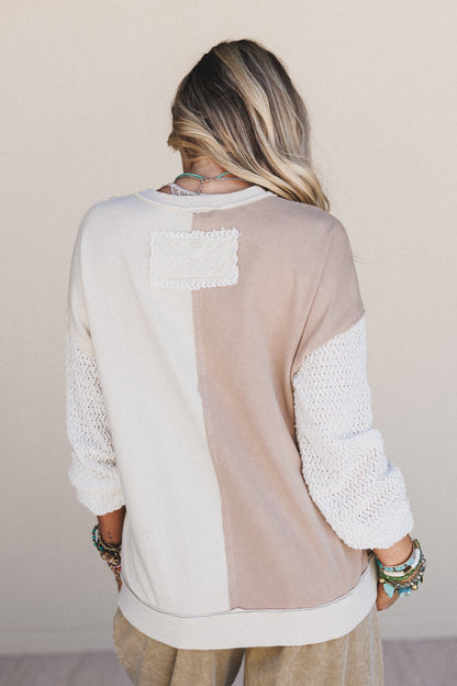 Peace Wave Knit Top - Natural