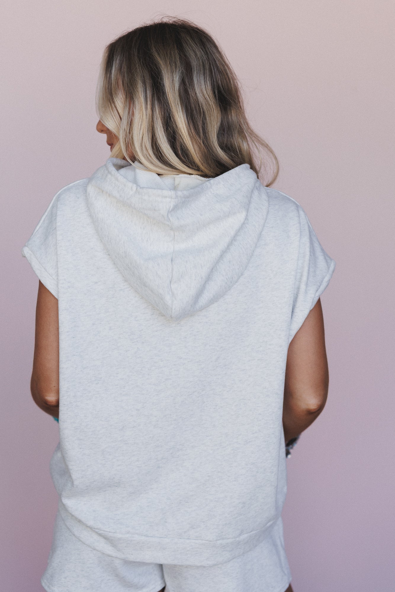American Dream Hoodie Top - Heather Grey