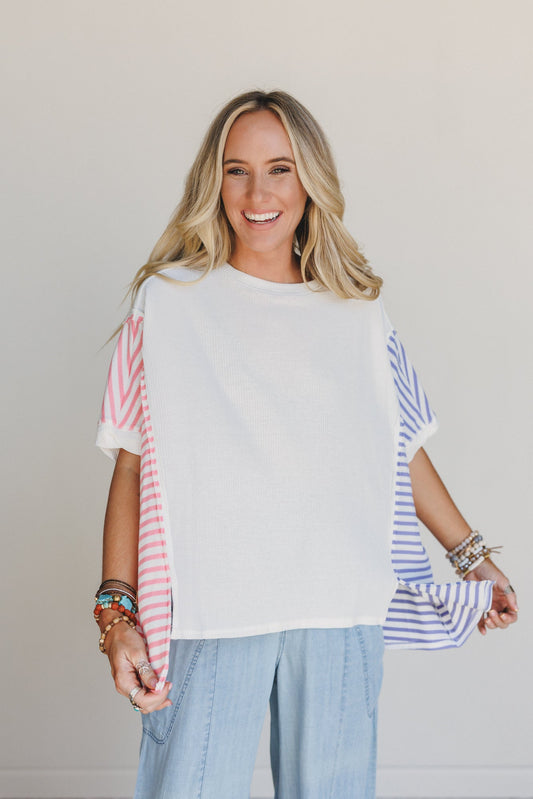 Sweet Stripes Top - Off White