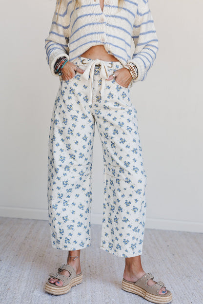 Petal Blue Barrel Leg Pants - Denim