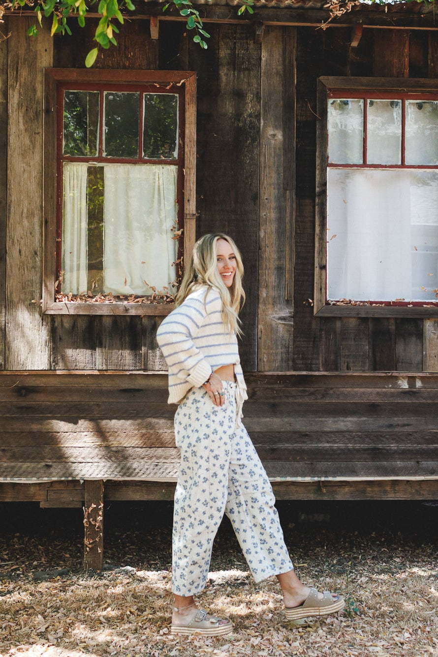 Petal Blue Barrel Leg Pants - Denim