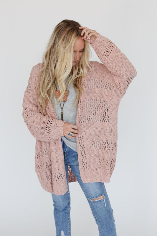 Cara Oversized Cardigan - Pink