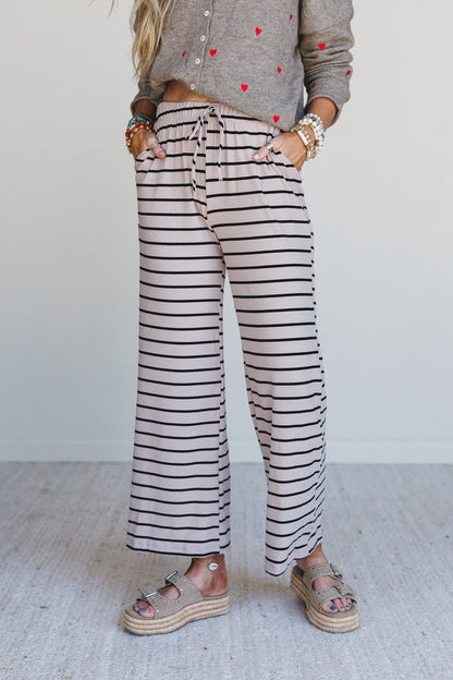 Parallel Play Stripe Pants - Mocha