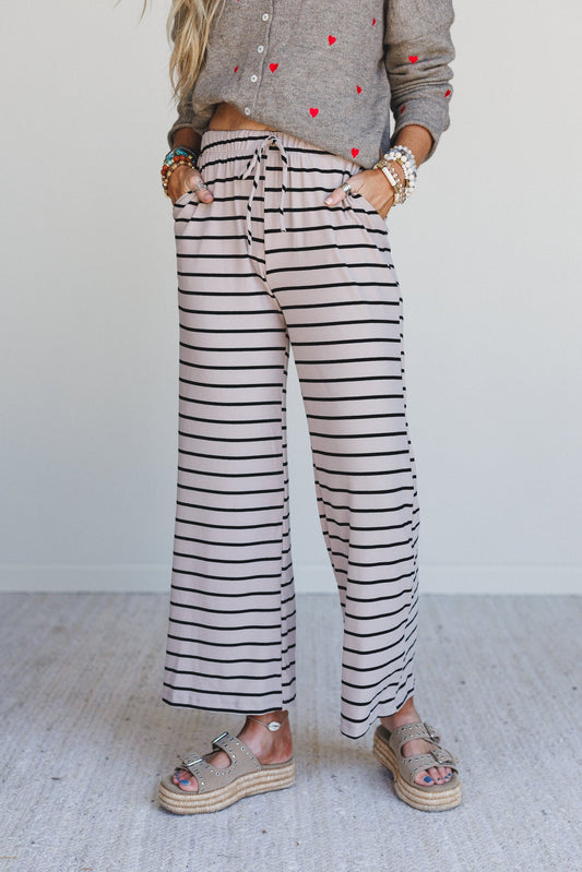 Parallel Play Stripe Pants - Mocha