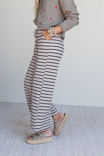 Parallel Play Stripe Pants - Mocha