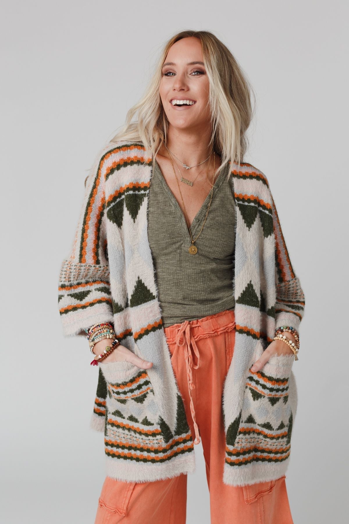 Keep It Up Oversized Cardigan - Olive