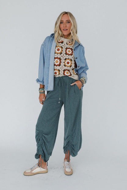 The Nest Solie Cinched Pants - Green Olive