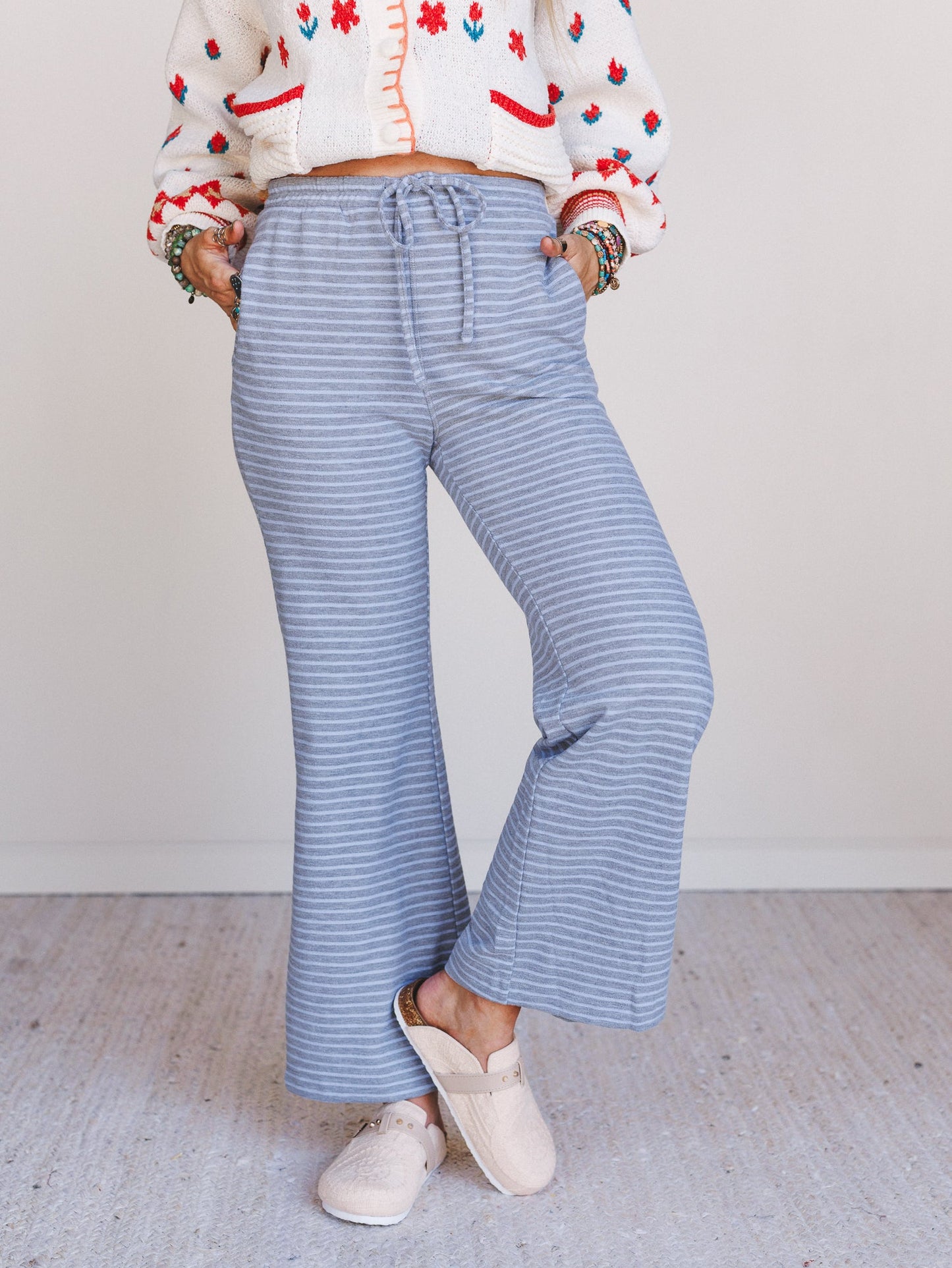 Smooth Sailing Striped Pants - Blue