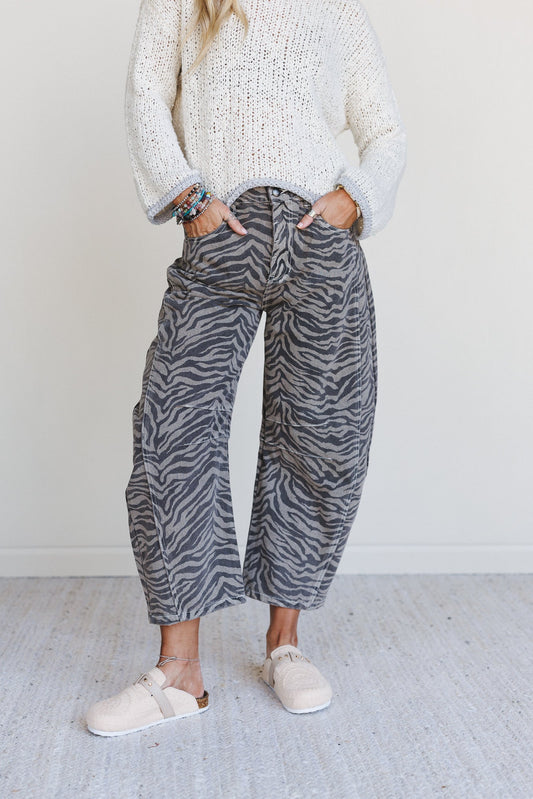 Saddle Sky Animal Print Pants - Mocha