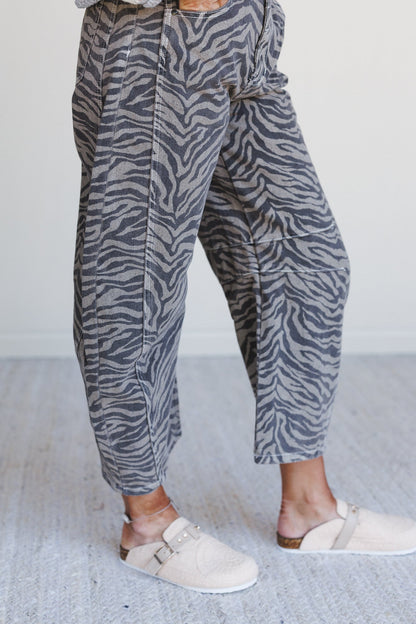 Saddle Sky Animal Print Pants - Mocha