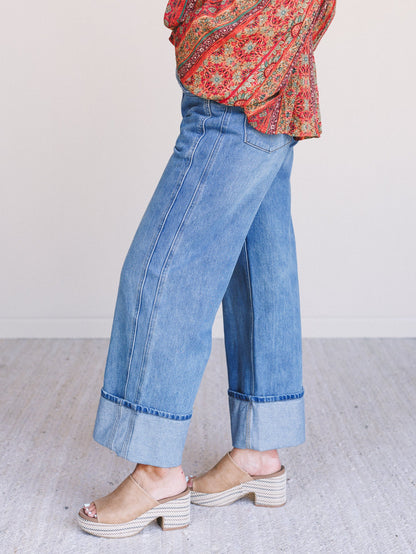 Easy Rider Cuffed Jeans - Denim